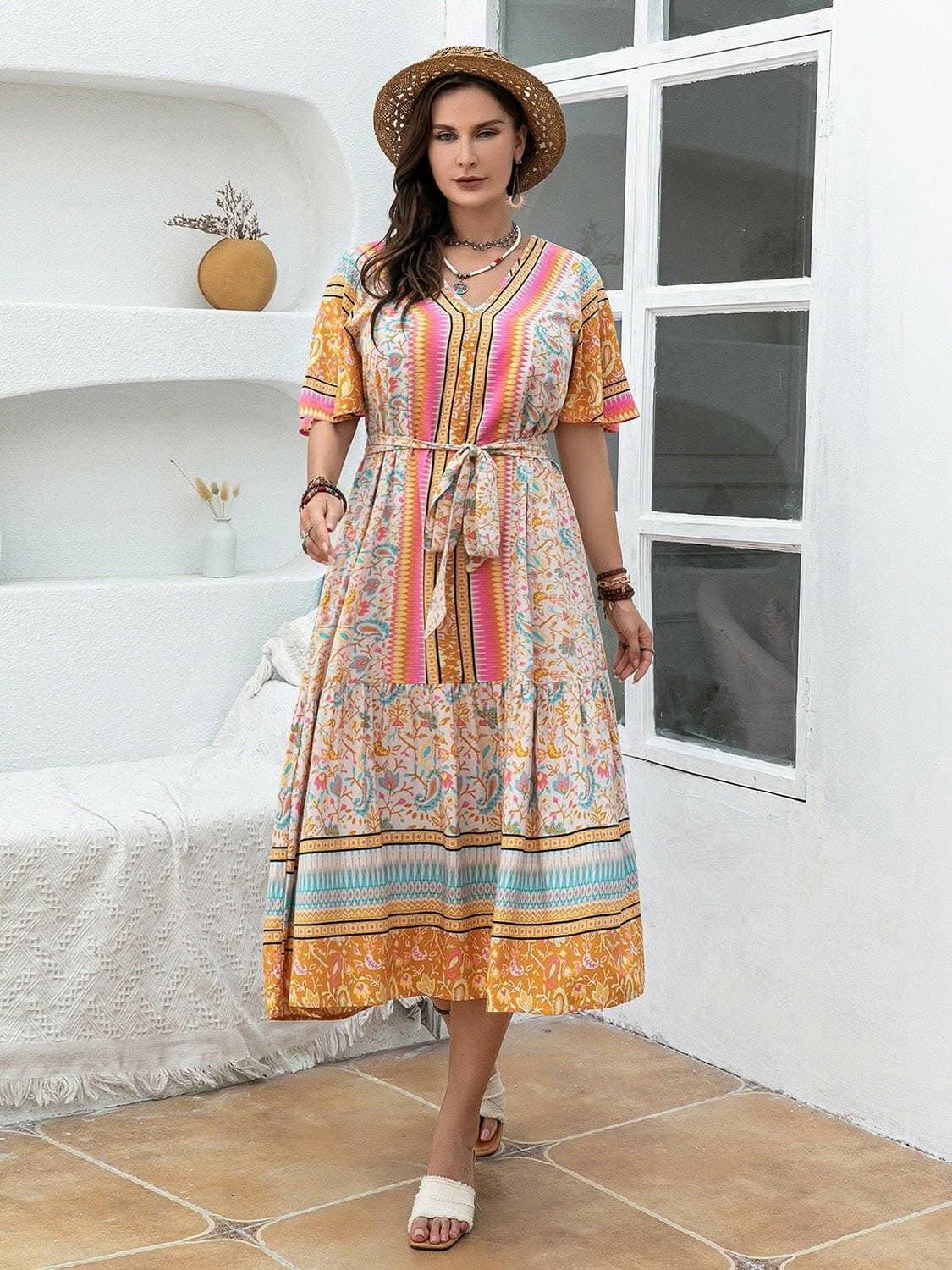 Floral plus size maxi dress - Love Salve